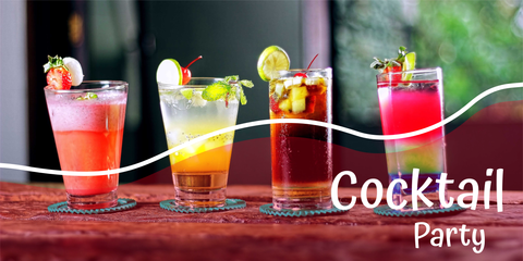 Different Fruit Cocktails Party Sign Template